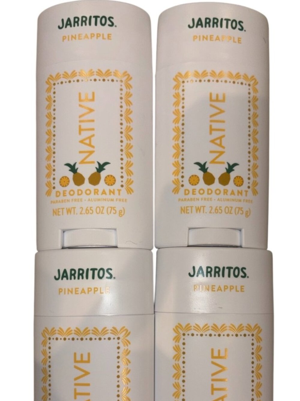 4x Sticks Native Deodorant Jarritos Pineapple Scent 2.65 Oz Brand New